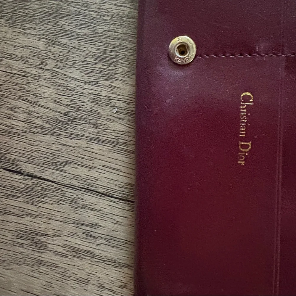 Christian Dior Bifold Leather Burgundy Wallet